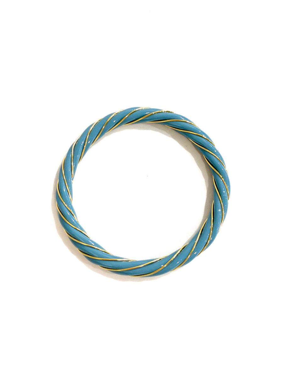 ensemble bracelet torsadé bleu