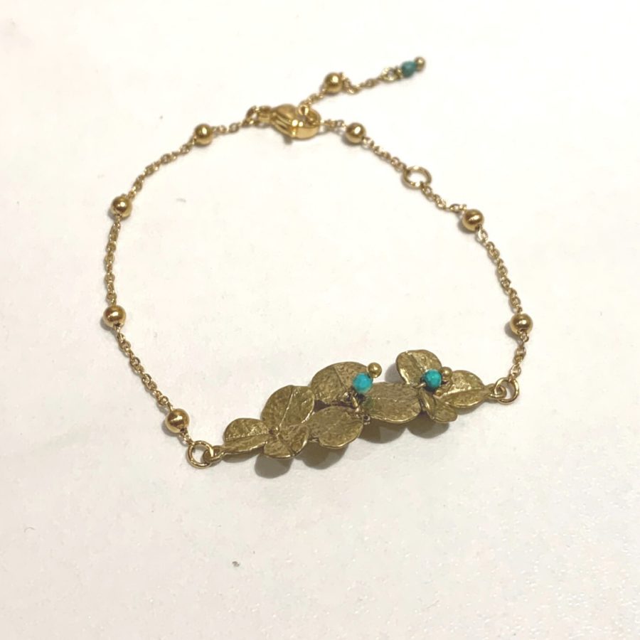 bracelet fleur turquoise