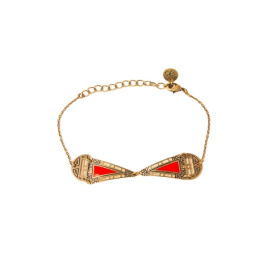 Bracelet aztèque pyramide rouge
