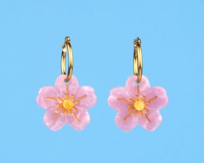 Boucles d'oreilles acétate fleurs sakura