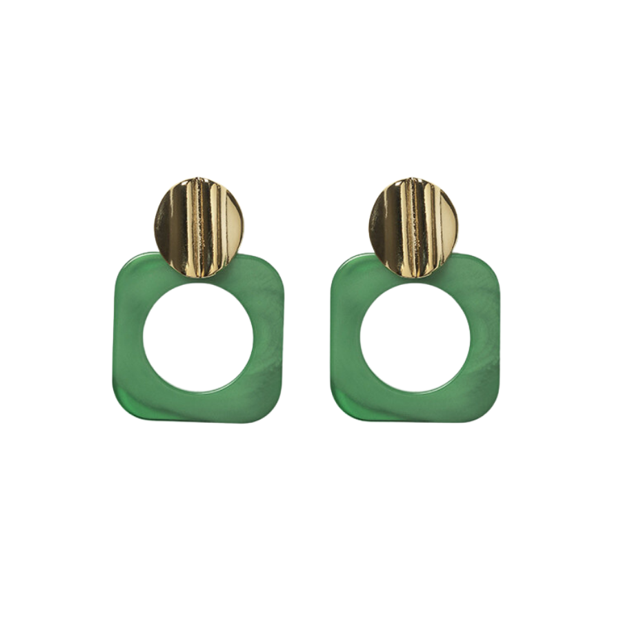 Boucles d'oreilles Polka vert