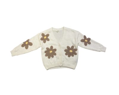 Gilet Blanc Flowers Taupe